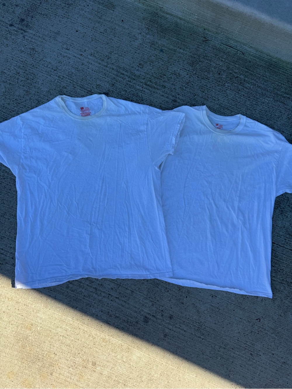 2 Hanes Off White XL Shirt Bundle Lot